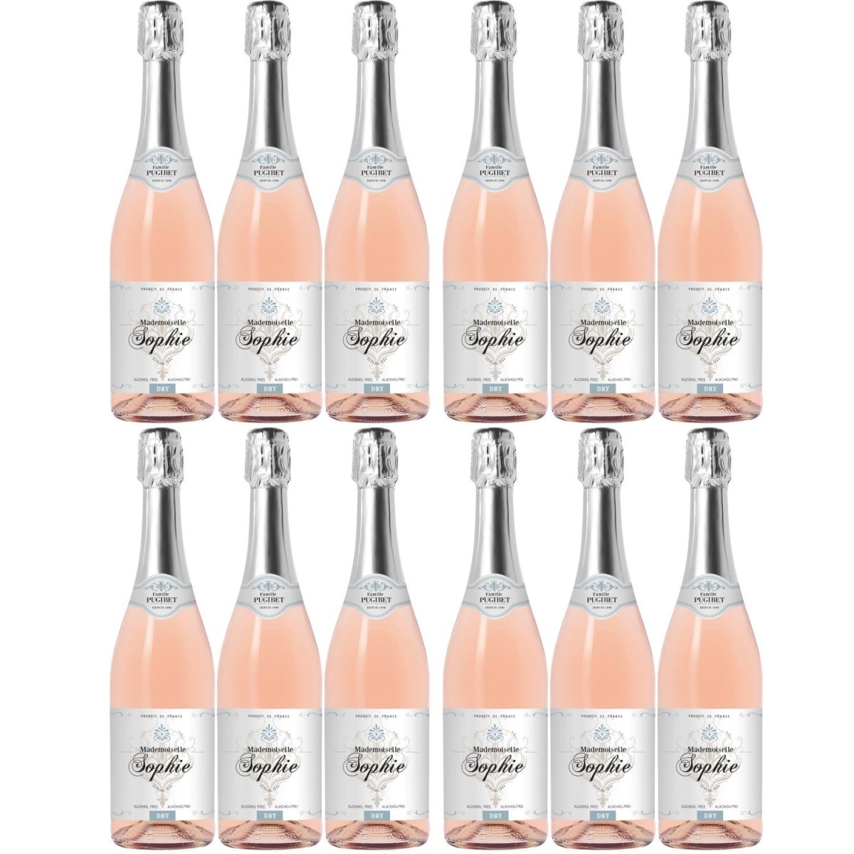 Famille Pugibet Mademoiselle Sophie Schaumwein Roséwein rosé trocken sec alkoholfrei Frankreich (12 x 0,75l) - Versanel -