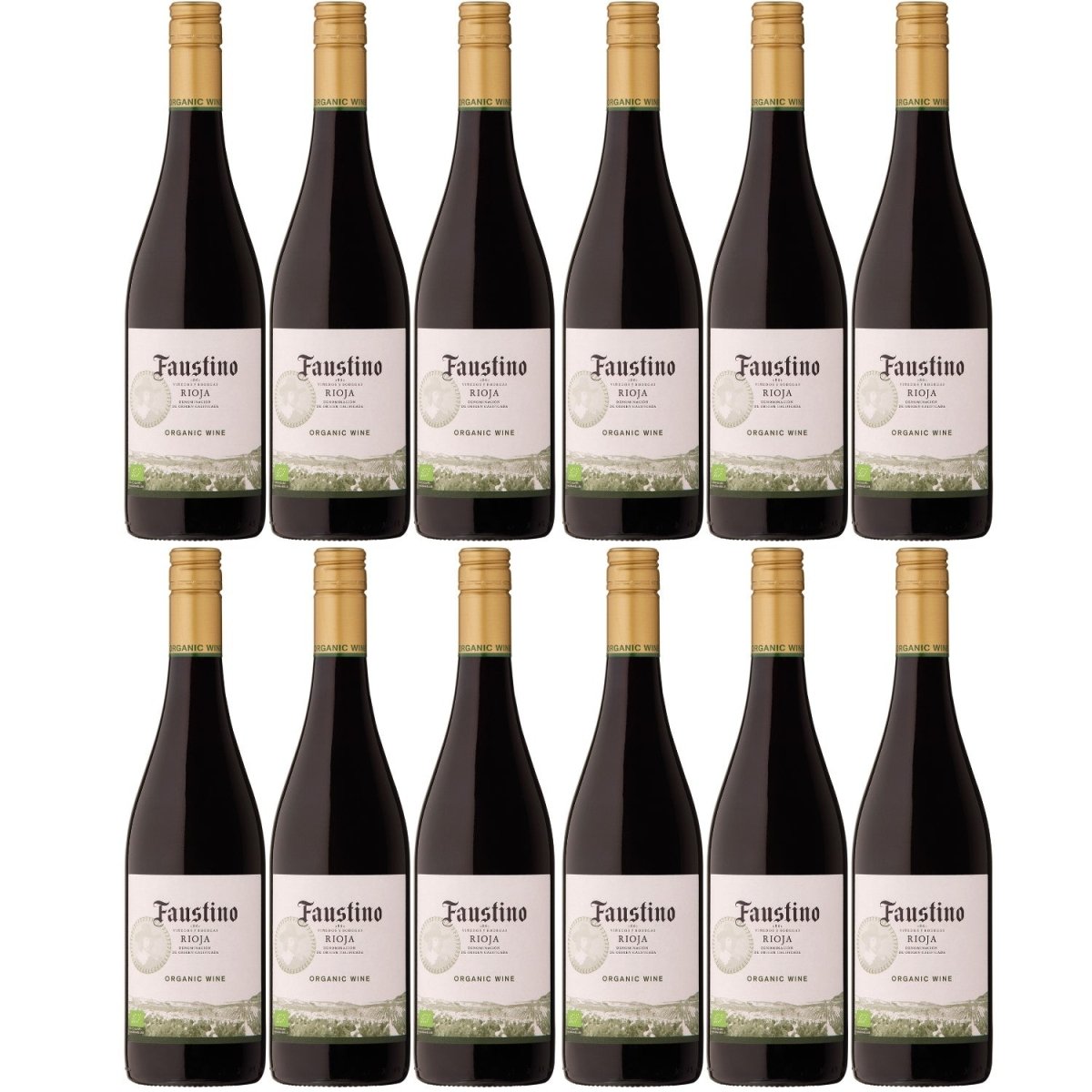 Faustino Organic Rotwein Wein trocken Spanien Bio ( 12 x 0,75l ) - Versanel -