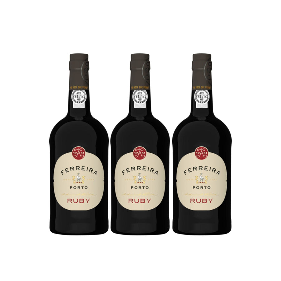 Ferreira Ruby Port Portwein Likörwein Dessertwein süß Portugal (3 x 0.75l) - Versanel -