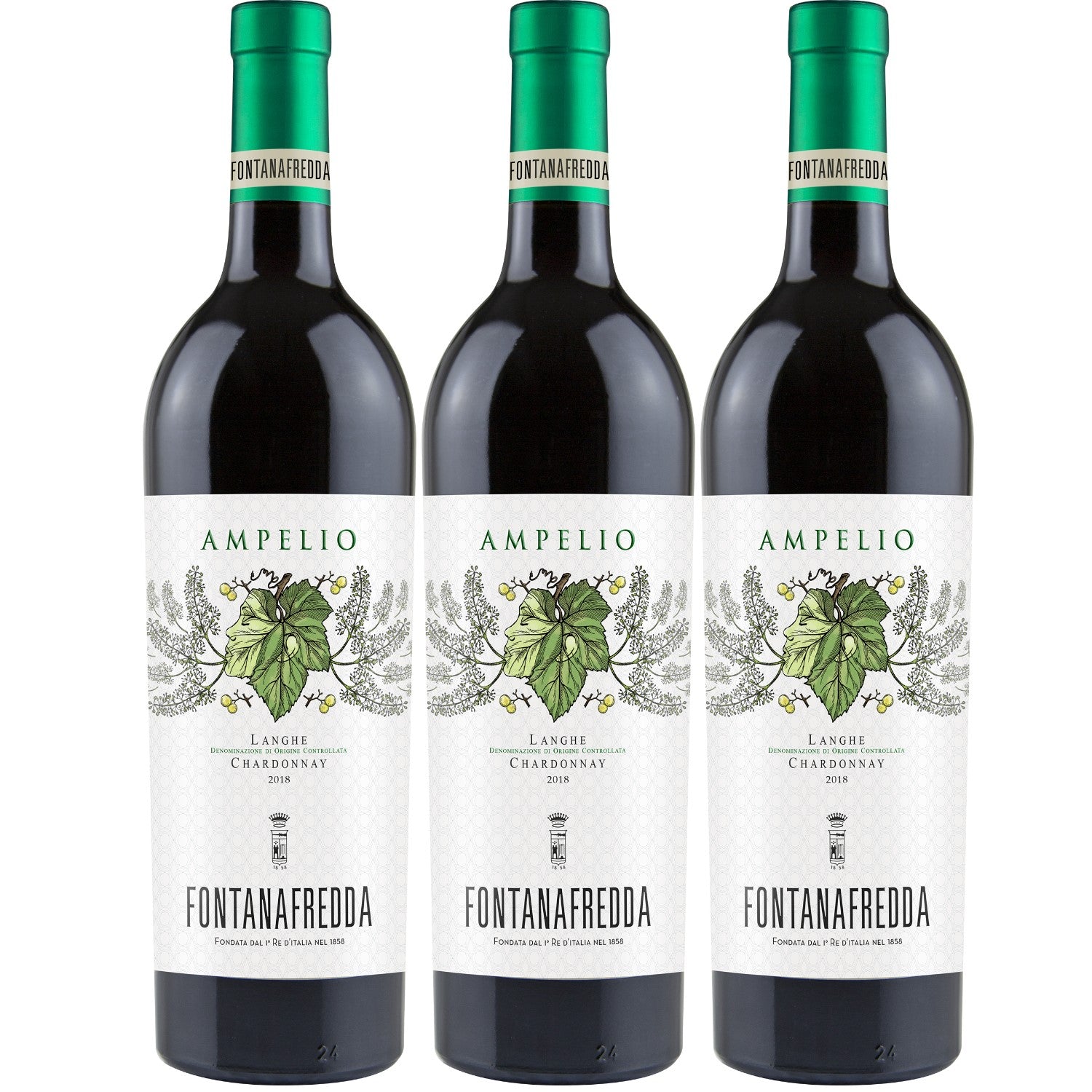Fontanafredda Ampelio Langhe DOC Chardonnay Weißwein Wein trocken Italien (3 x 0.75l) - Versanel -
