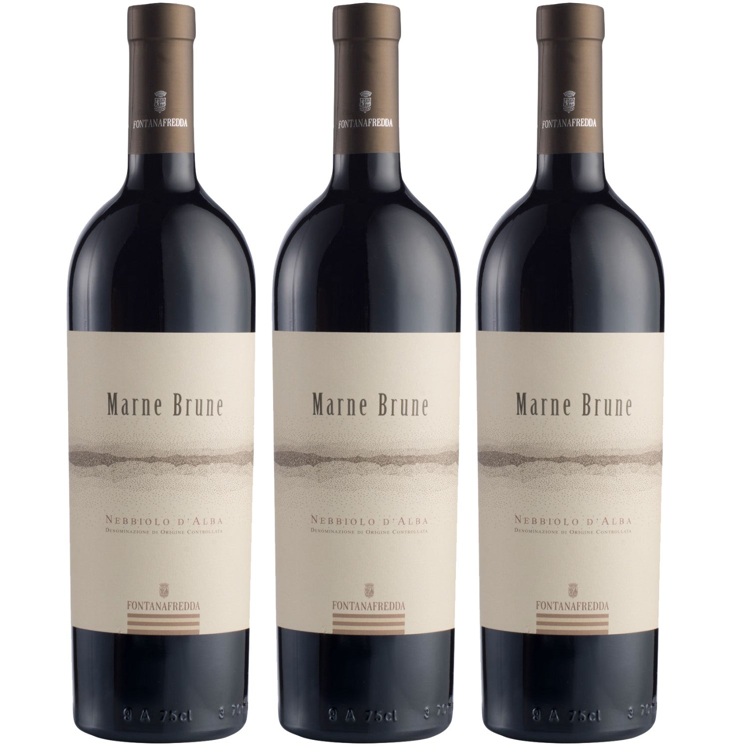 Fontanafredda Marne Brune Nebbiolo d'Alba Rotwein Wein trocken Italien (3 x 0.75l) - Versanel -
