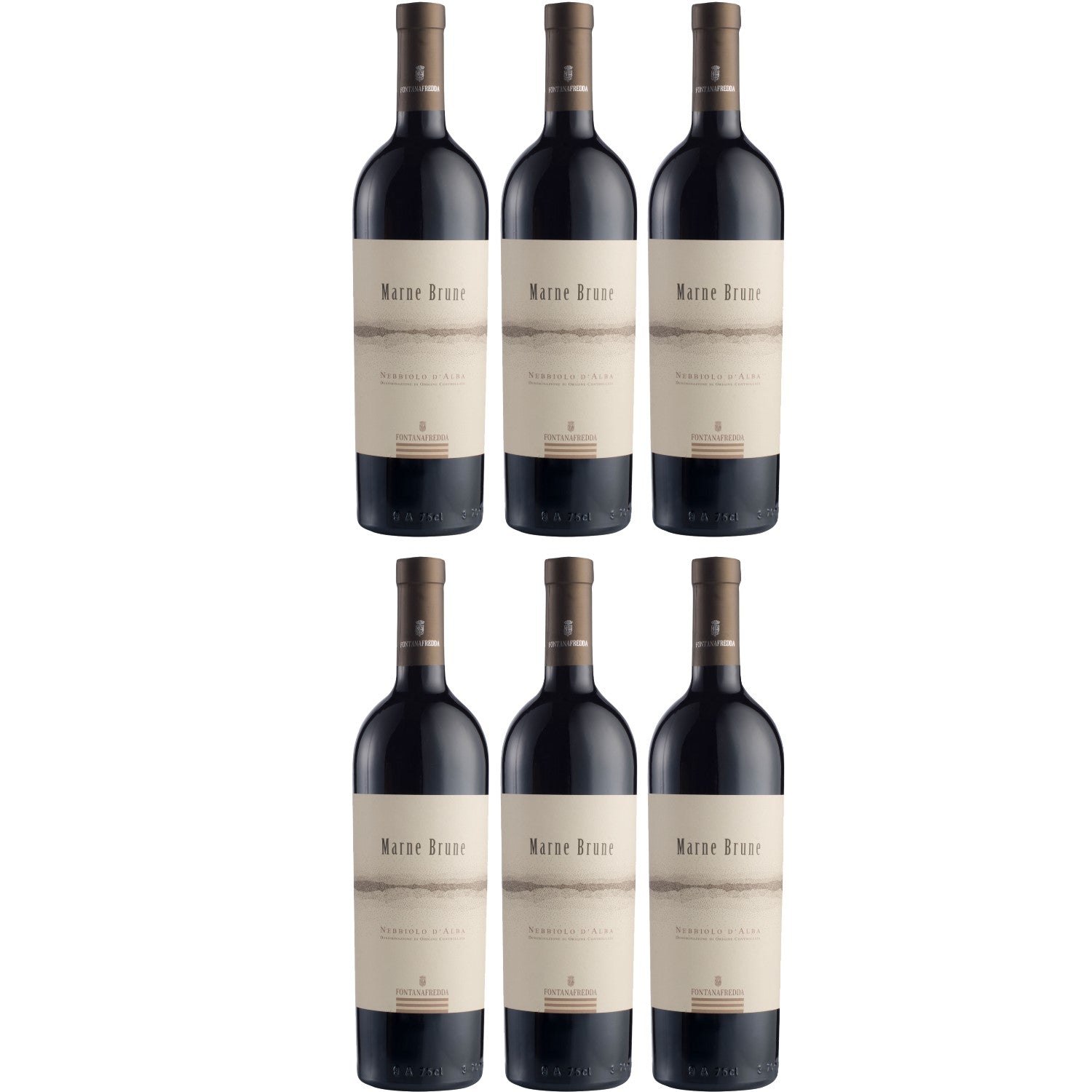 Fontanafredda Marne Brune Nebbiolo d'Alba Rotwein Wein trocken Italien (6 x 0.75l) - Versanel -