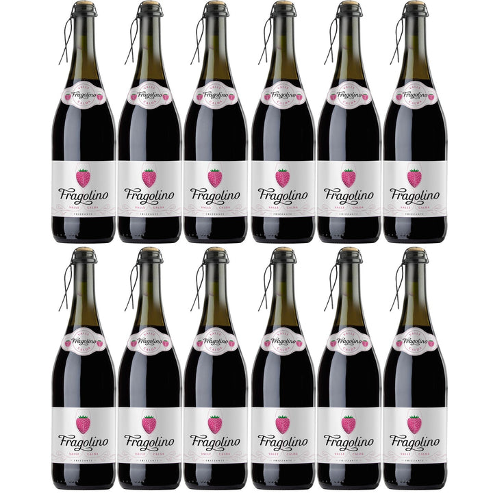 Fragolino Rosso Valle Calda Frizzante Dolce Erdbeer Perlwein Italien (12 x 0.75l) - Versanel -