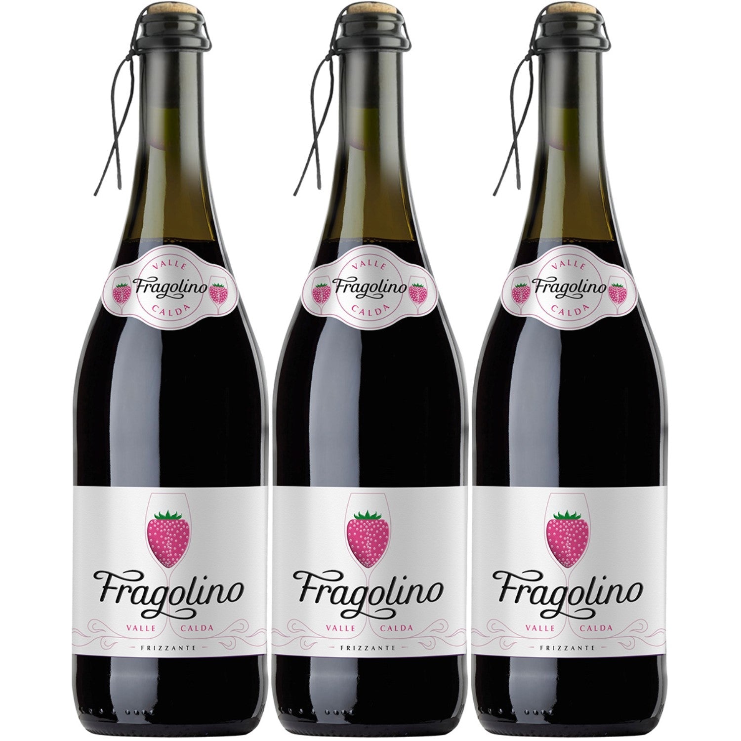 Fragolino Rosso Valle Calda Frizzante Dolce Erdbeer Perlwein Italien (3 x 0.75l) - Versanel -