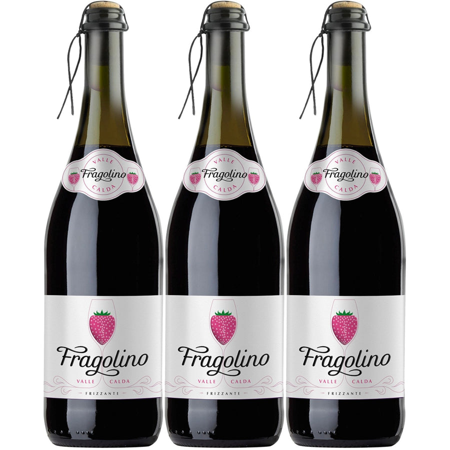 Fragolino Rosso Valle Calda Frizzante Dolce Erdbeer Perlwein Italien (3 x 0.75l) - Versanel -