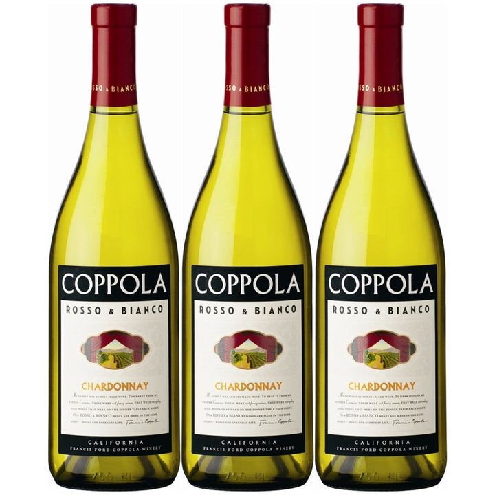 Francis Ford Coppola Winery Rosso & Bianco Chardonnay Weißwein Wein trocken Nappa Valley Kalifornien (3 x 0.75l) - Versanel -