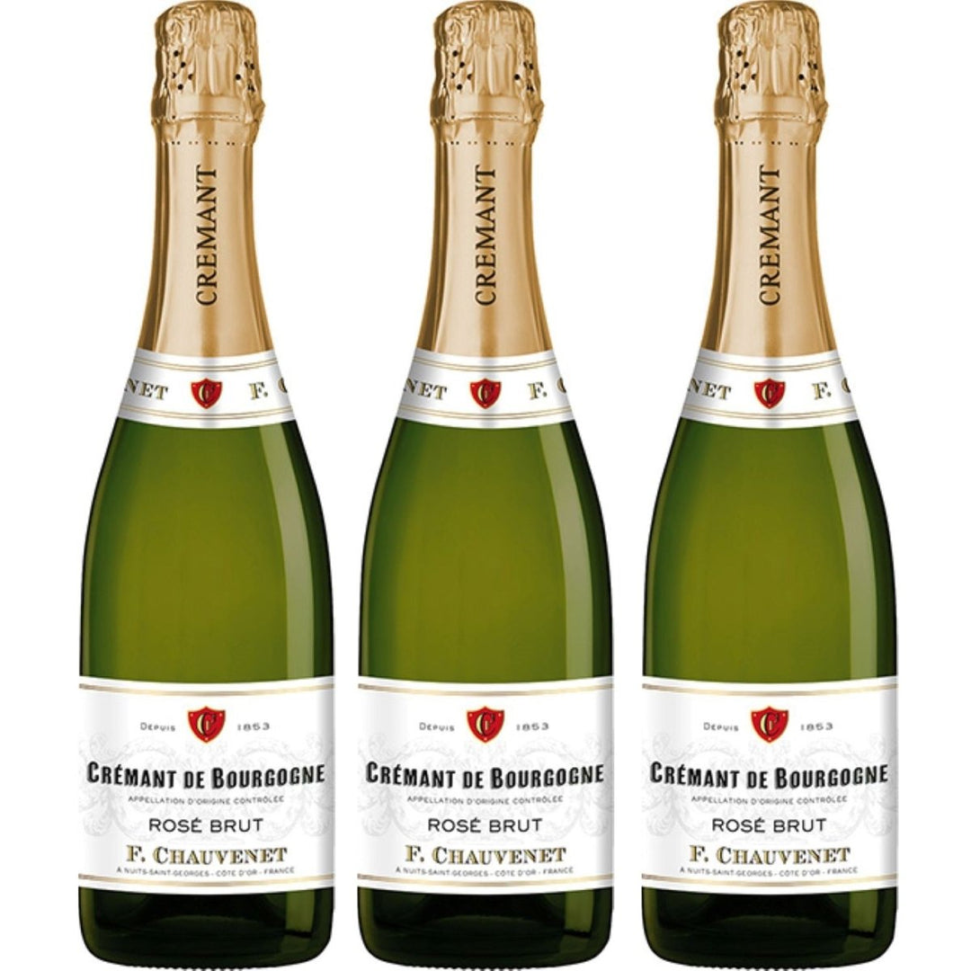 Francoise Chauvenet Crémant de Bourgogne Rosé Brut AOC Schaumwein Frankreich (3 x 0,75l) - Versanel -