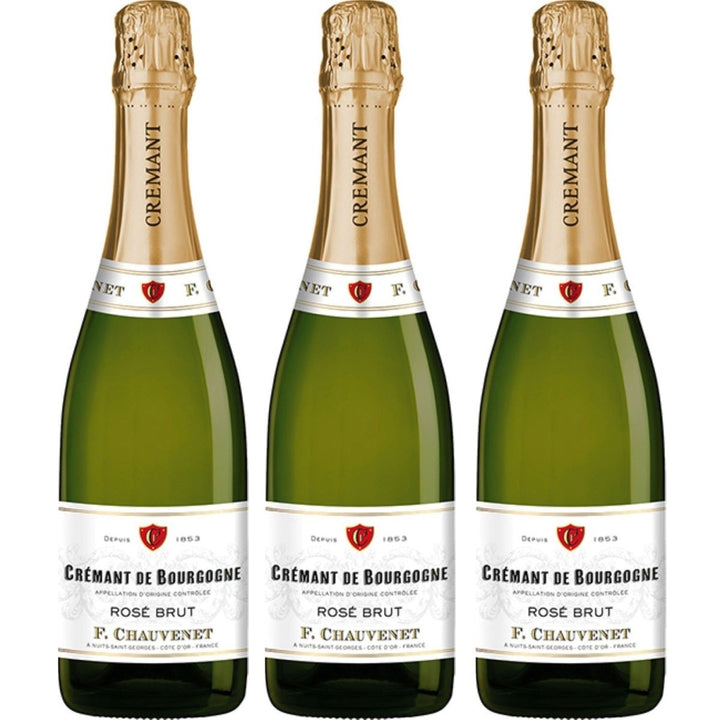 Francoise Chauvenet Crémant de Bourgogne Rosé Brut AOC Schaumwein Frankreich (3 x 0,75l) - Versanel -