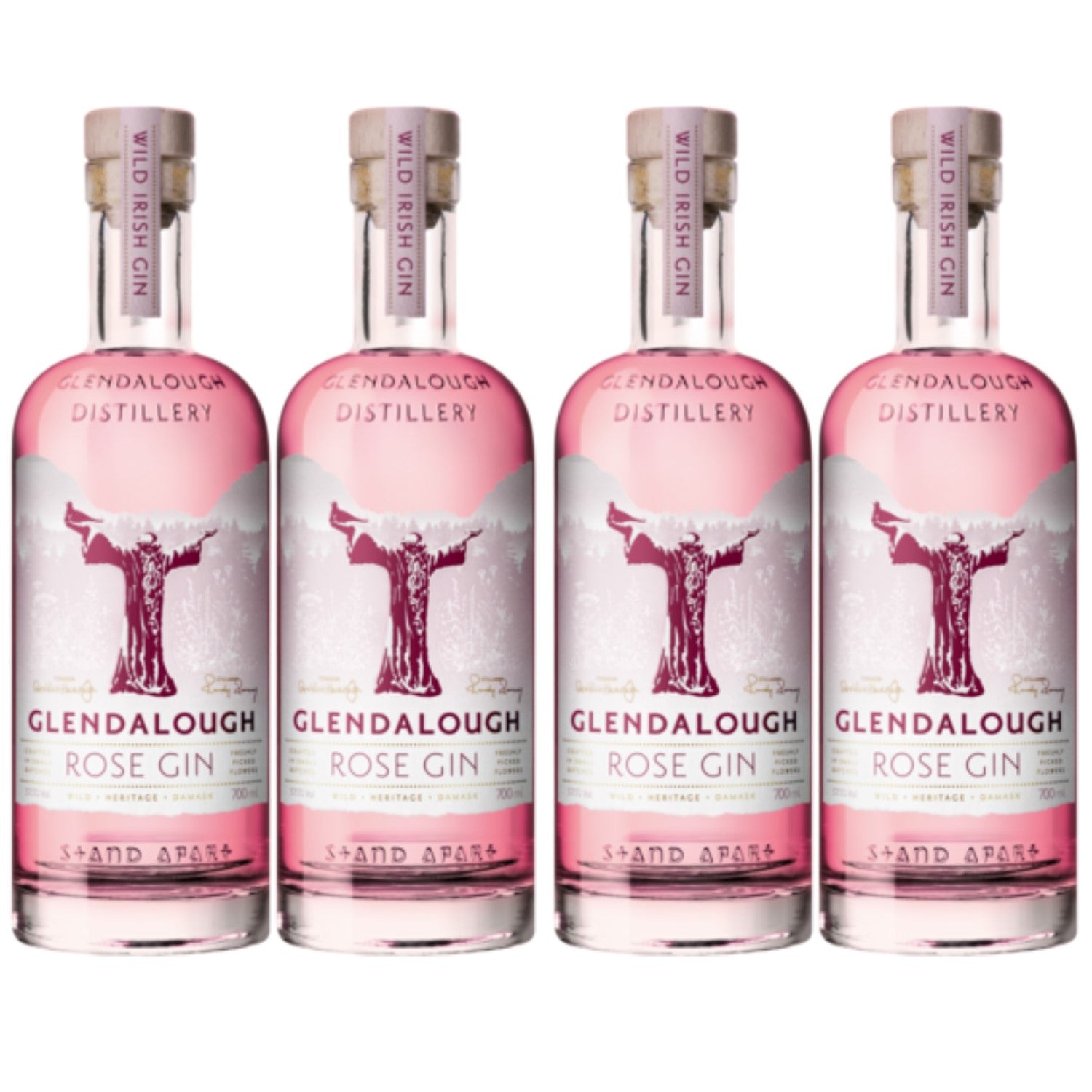 Glendalough Wild Rosé Gin Irland (4 x 0.7l) - Versanel -