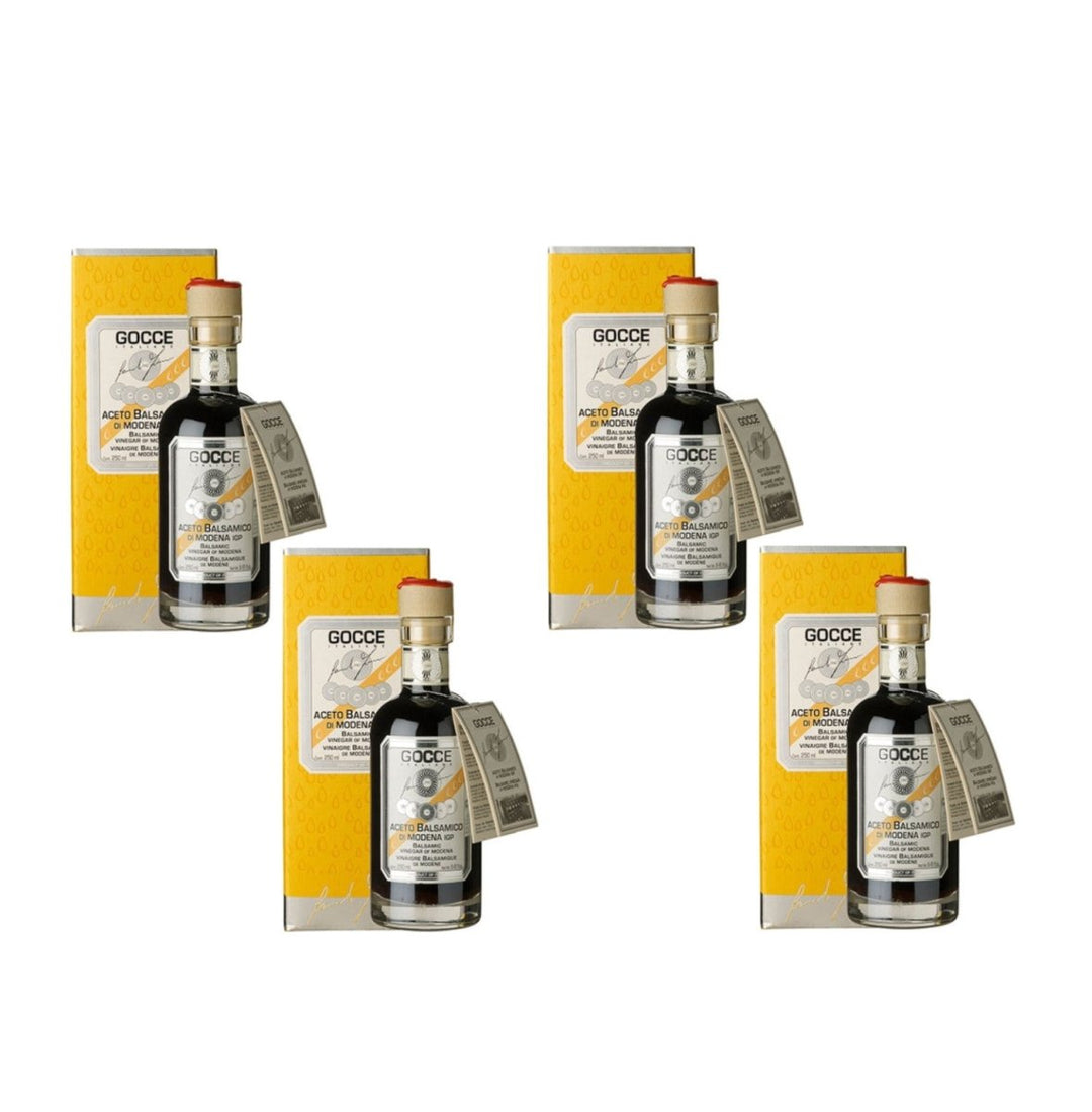 Gocce Aceto Balsamico di Modena 10 Travasi Balsamessig, Balsamessig, 10 Jahre gereift (4 x 250ml) - Versanel -