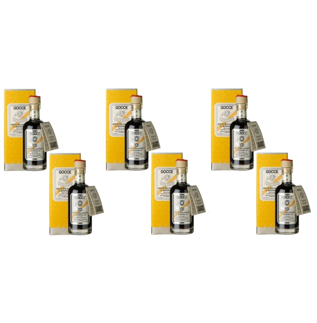 Gocce Aceto Balsamico di Modena 10 Travasi Balsamessig, Balsamessig, 10 Jahre gereift (6 x 250ml) - Versanel -