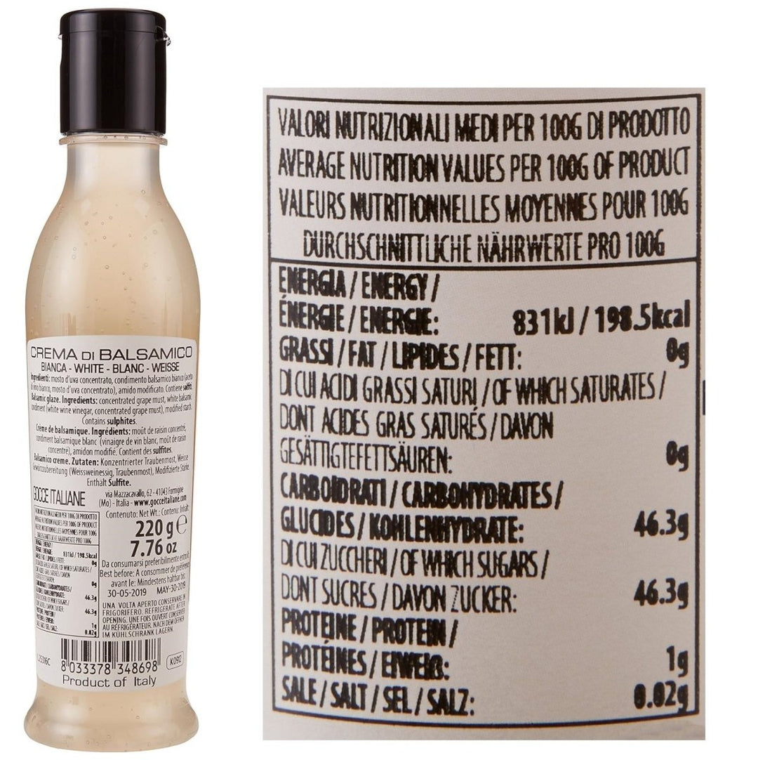 Gocce Crema di Balsama Bianco Weiße Balsamico Creme (1 x 220 g) - Versanel -