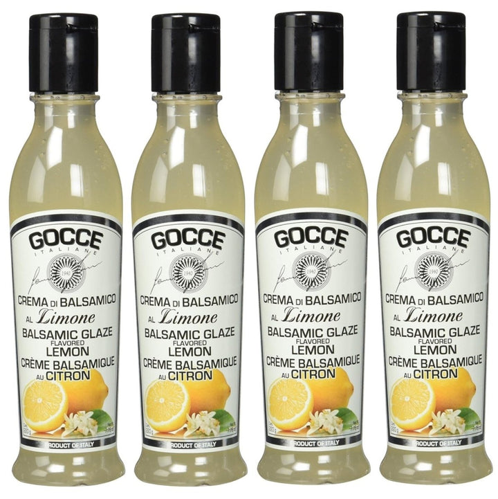Gocce Crema di Balsamico al Limone Balsam Creme weiße Balsamicocreme mit Zitronenaroma (4 x 220 g) - Versanel -