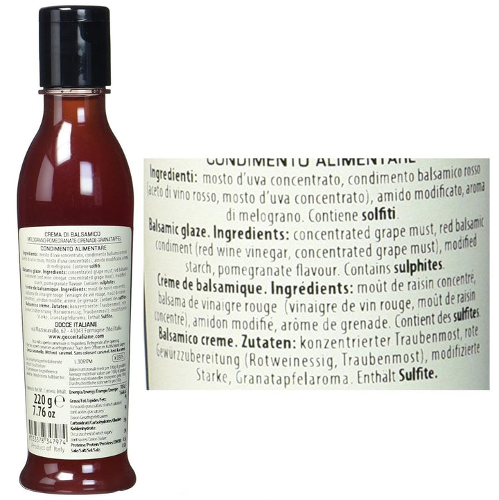 Gocce Crema di Balsamico al Melograno Balsam Creme rote Balsamicocreme mit Granatapfelaroma (2 x 220 g) - Versanel -