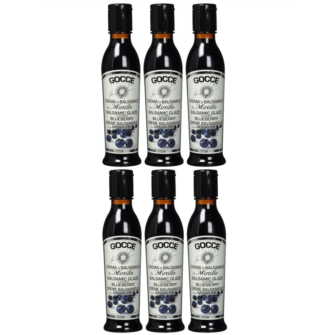 Gocce Crema di Balsamico al Mirtillo, dunkle Balsamicocreme mit Blaubeeraroma (6 x 220 g) - Versanel -