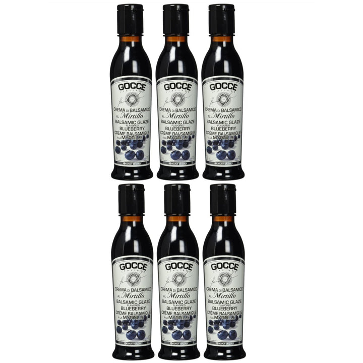 Gocce Crema di Balsamico al Mirtillo, dunkle Balsamicocreme mit Blaubeeraroma (6 x 220 g) - Versanel -