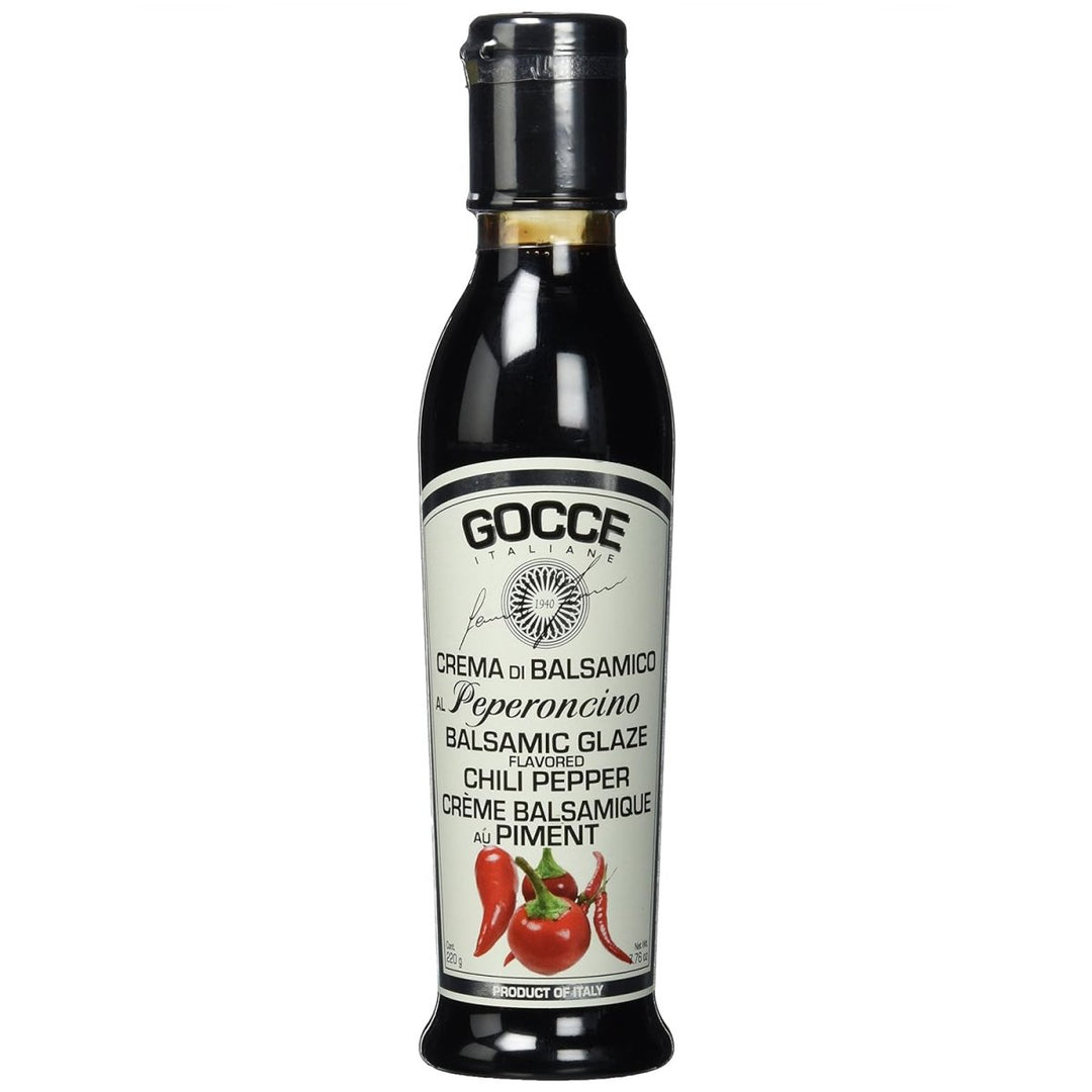 Gocce Crema di Balsamico al Peperoncino, dunkle Balsamicocreme mit Chiliaroma (1 x 220 g) - Versanel -