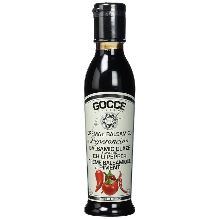 Gocce Crema di Balsamico al Peperoncino, dunkle Balsamicocreme mit Chiliaroma (1 x 220 g) - Versanel -