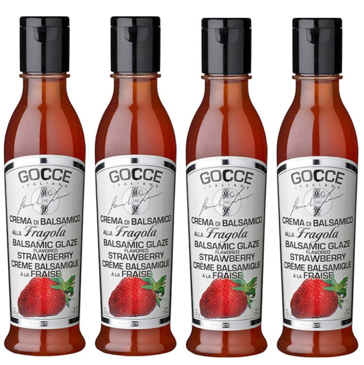 Gocce Crema di Balsamico alla Fragola, rote Balsamicocreme mit Erdbeeraroma (4 x 220 g) - Versanel -