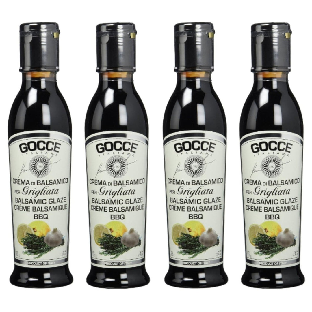Gocce Crema di Balsamico alla Grigliata, dunkle Balsamicocreme mit würzigem Barbequearoma (4 x 220 g) - Versanel -