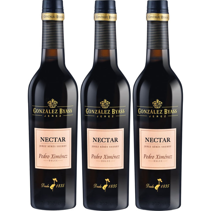 González Byass Nectar Pedro Ximenez Sherry weiß dulce süß halbe Flasche Jerez Spanien (3 x 0,375l) - Versanel -