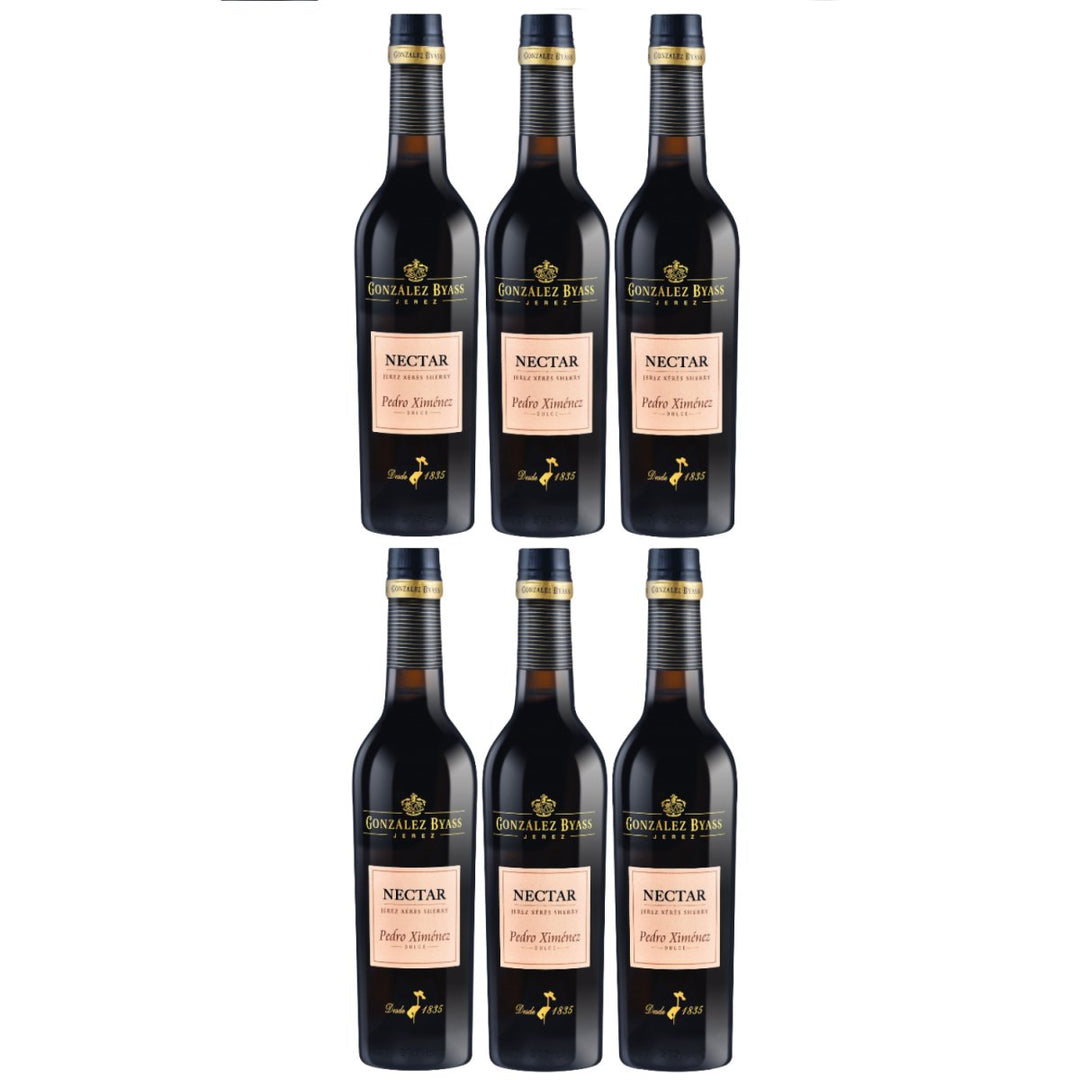 González Byass Nectar Pedro Ximenez Sherry weiß dulce süß halbe Flasche Jerez Spanien (6 x 0,375l) - Versanel -