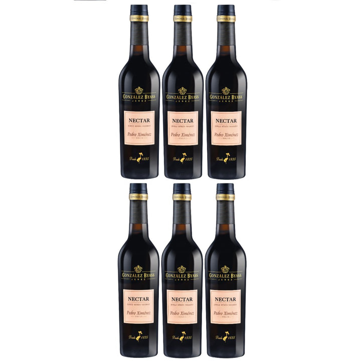 González Byass Nectar Pedro Ximenez Sherry weiß dulce süß halbe Flasche Jerez Spanien (6 x 0,375l) - Versanel -