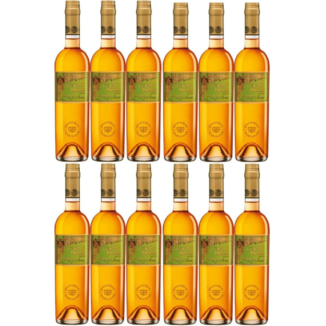 González Byass Tío Pepe Cuatro Palmas Amontillado Sherry weiß trocken seco Jerez Spanien (12 x 0,5l) - Versanel -