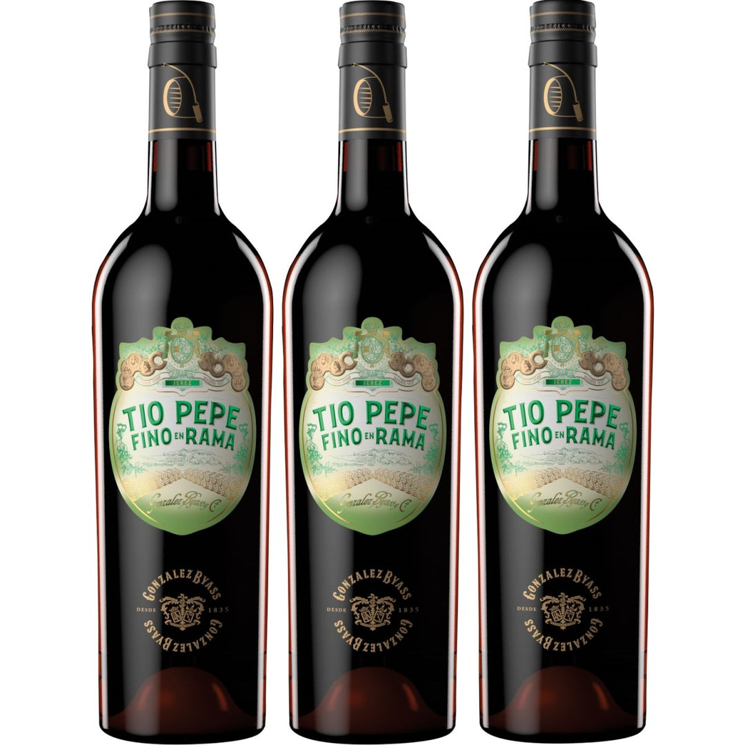 González Byass Tio Pepe Fino en Rama Sherry trocken halbe Flasche Jerez Spanien (3 x 0,375l) - Versanel -