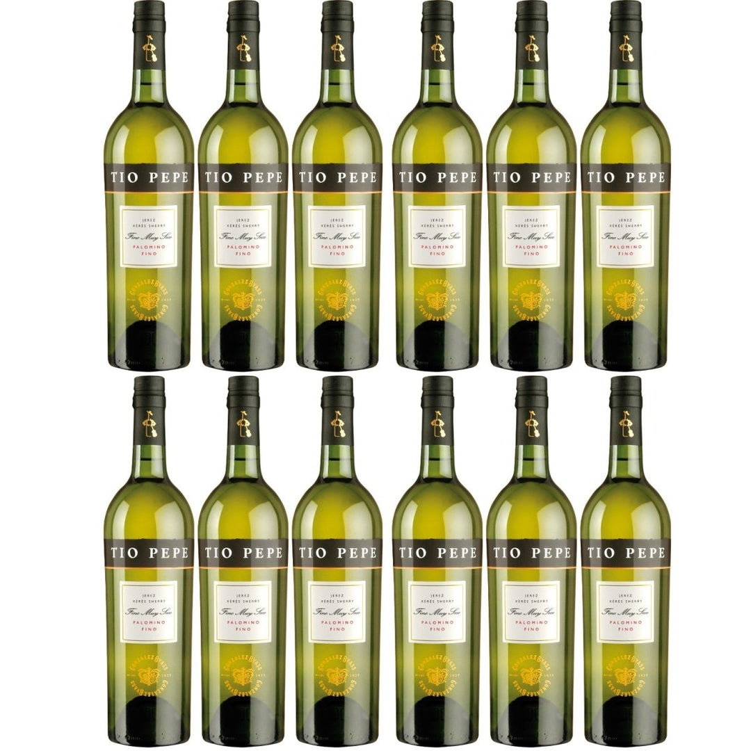 González Byass Tio Pepe Palomino Fino Sherry trocken Jerez Spanien (12 Flaschen) - Versanel -