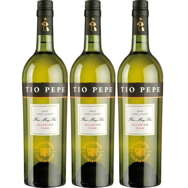 González Byass Tio Pepe Palomino Fino Sherry trocken Jerez Spanien (3 Flaschen) - Versanel -