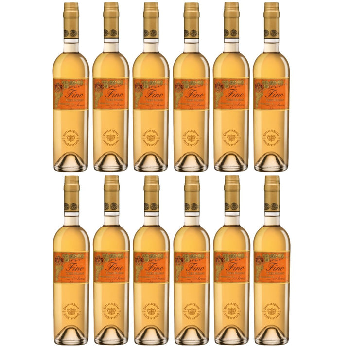 González Byass Tío Pepe Tres Palmas Fino Sherry weiß trocken seco Jerez Spanien (12 x 0,5l) - Versanel -