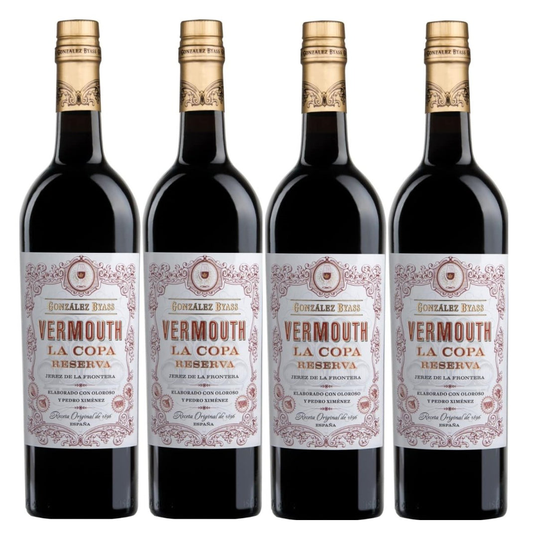 González Byass Vermouth La Copa Reserva Wermut Wermuth Bitter weiß halbtrocken Spanien (4 x 0,75l) - Versanel -