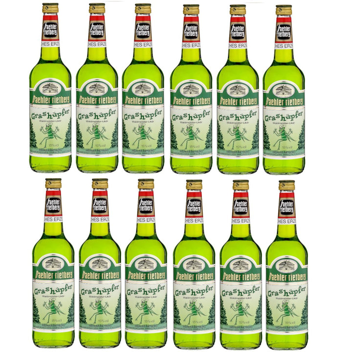 Grashüpfer Waldmeister Likör Paehler Rietberg 15% vol (12 x 0,7L) - Versanel -