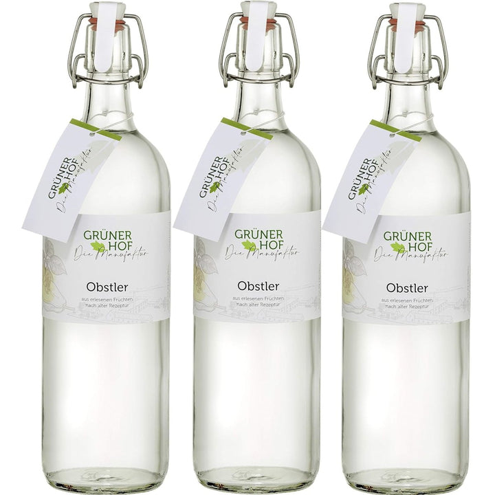 Grüner Hof Die Manufaktur Obstler, 38% vol.,(3 x 1L) - Versanel -