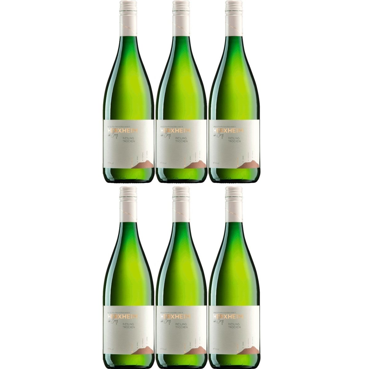 Herxheim Riesling QbA Weißwein Wein trocken Deutschland (6 x 1,0l) - Versanel -