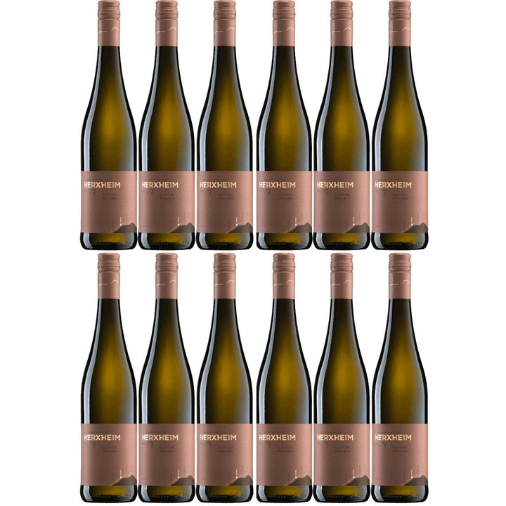 Herxheim Silvaner QbA Weißwein Wein trocken Deutschland I FeinWert Paket (12 x 0,75l) - Versanel -