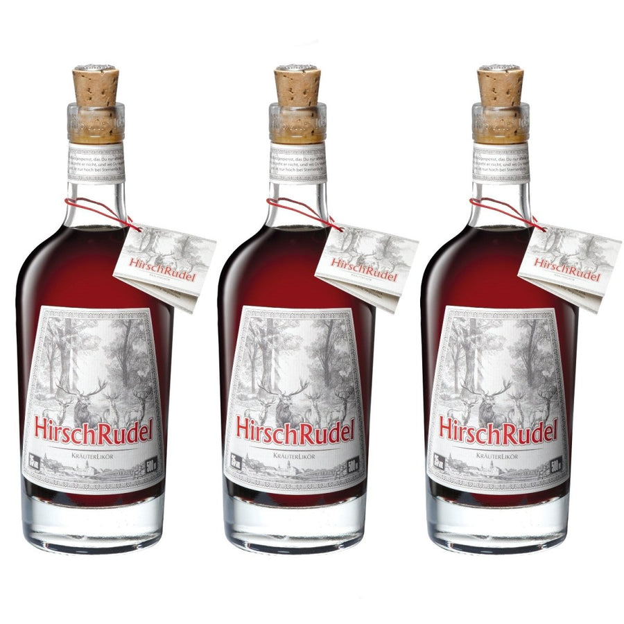 Hirschrudel Premium Kräuterlikör aus Deutschland Handcrafted Aus 31 Wildkräutern (3 x 0,5l) - Versanel -