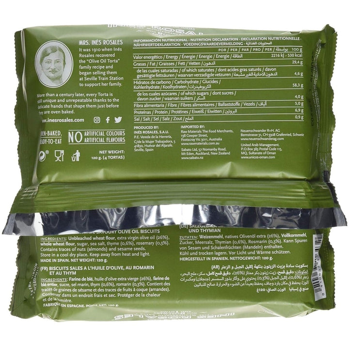 Ines Rosales Tortas de Aceite 'Rosmarin & Thymian' (4 x 120g) - Versanel -
