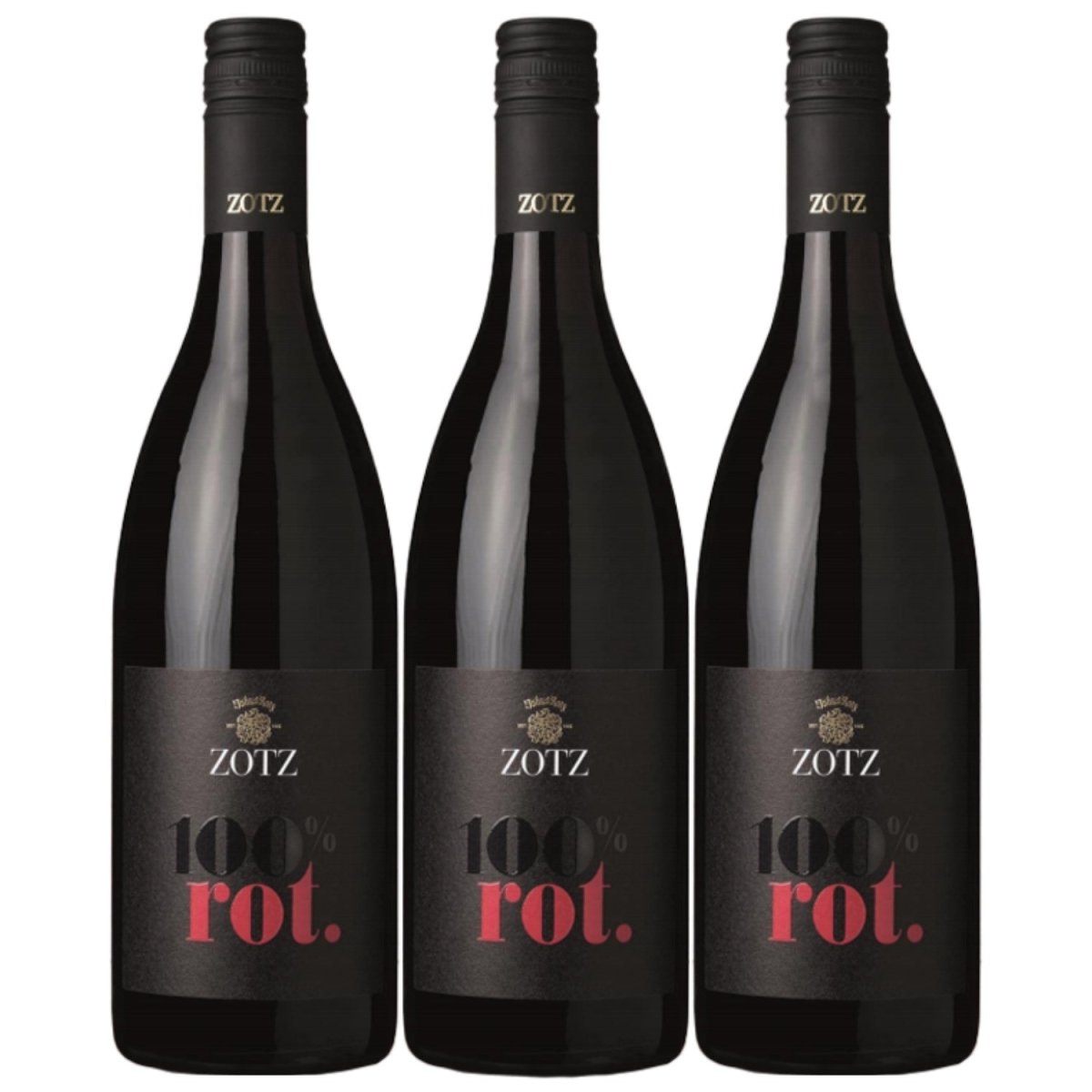 Julius Zotz 100% ROT Markgräfler Rotwein Wein Baden vegan trocken Deutschland I FeinWert-Paket (3 Flaschen) - Versanel -