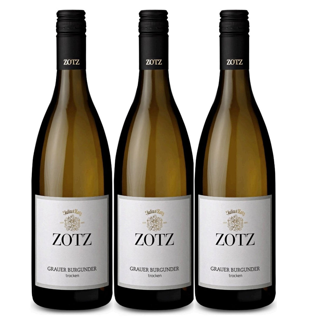 Julius Zotz Grauer Burgunder Gutswein Weißwein Wein Baden vegan trocken Deutschland I FeinWert-Paket (3 Flaschen) - Versanel -