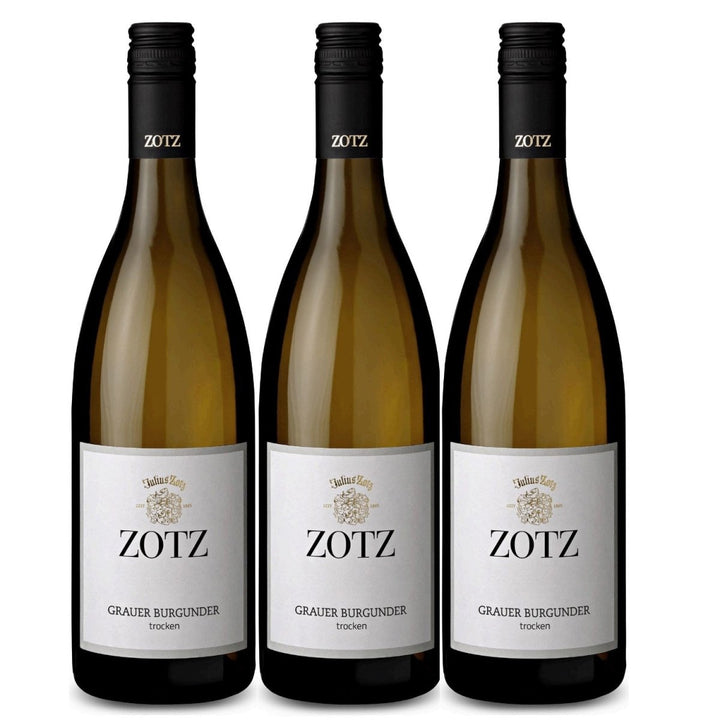 Julius Zotz Grauer Burgunder Gutswein Weißwein Wein Baden vegan trocken Deutschland I FeinWert-Paket (3 Flaschen) - Versanel -
