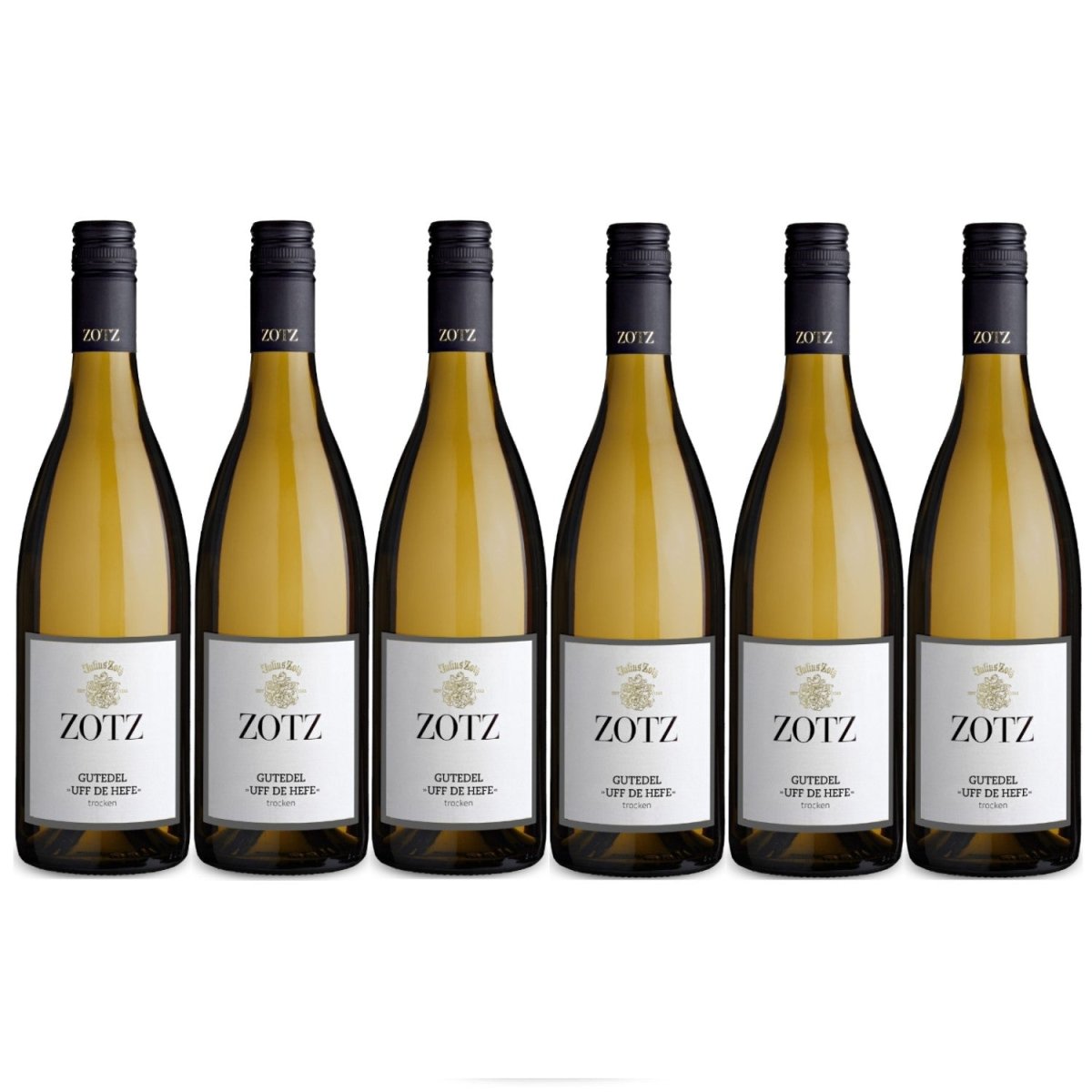 Julius Zotz Gutedel "Uff de Hefe" Gutswein Weißwein Wein Baden Markgräflerland trocken vegan Deutschland I FeinWert-Paket (6 Flaschen) - Versanel -