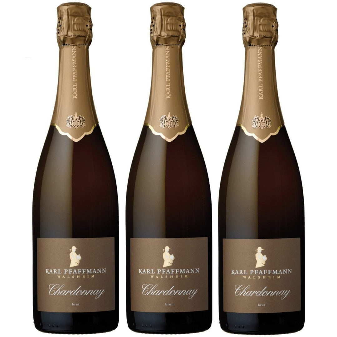 Karl Pfaffmann Chardonnay Deutscher Sekt b.A. Brut Schaumwein Pfalz (3 x 0,75l) - Versanel -