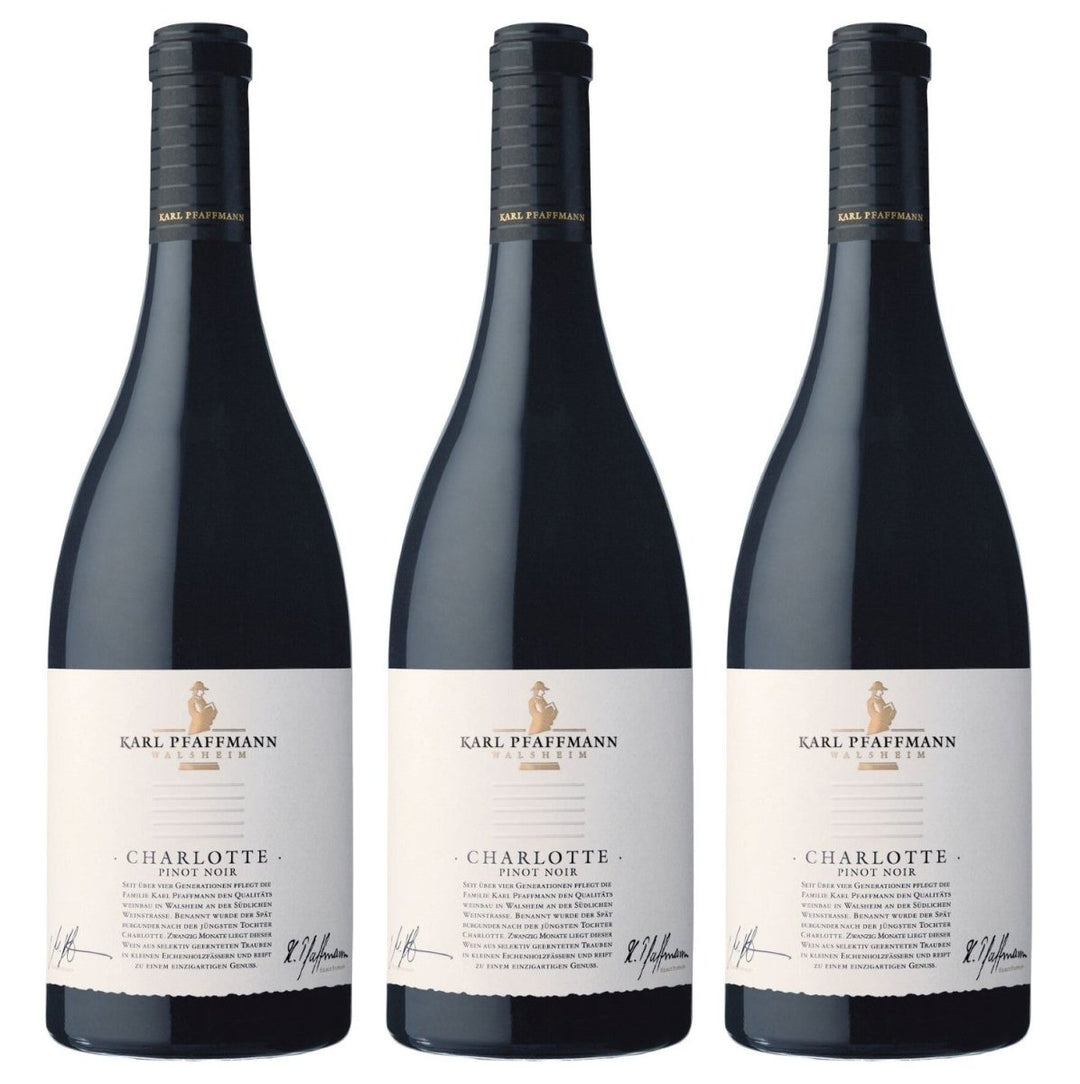 Karl Pfaffmann Charlotte Pinot Noir Grande Reserve Rotwein Wein Vegan Trocken Pfalz (3 x 0,75l) - Versanel -