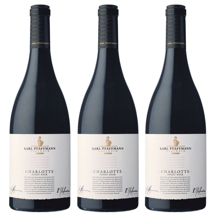 Karl Pfaffmann Charlotte Pinot Noir Grande Reserve Rotwein Wein Vegan Trocken Pfalz (3 x 0,75l) - Versanel -