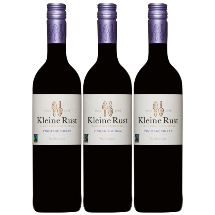 Kleine Rust Pinotage Shiraz Stellenbosch Rotwein südafrikanischer Wein trocken Südafrika (3 x 0.75l) - Versanel -