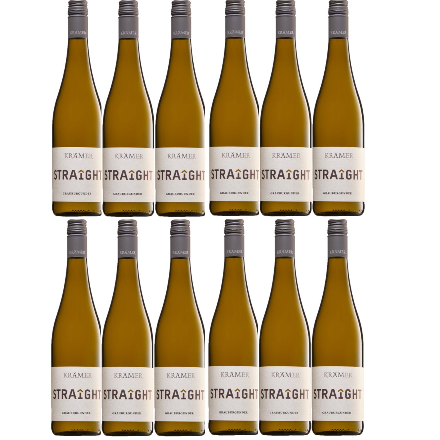 Krämer Straight Grauburgunder Weißwein deutscher Wein trocken QbA Deutschland (12 x 0.75l) - Versanel -