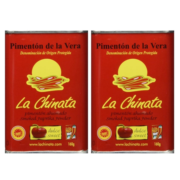 La Chinata Pimentón de la Vera Dulce - geräuchertes Paprikapulver, dulce süß, 2er Pack (2 x 160 g) Extremadura Spanien - Versanel -