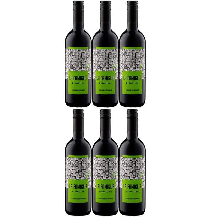 La Famiglia Primitivo Puglia IGT Trocken Rotwein Wein Italien (6 x 0.75l) - Versanel -